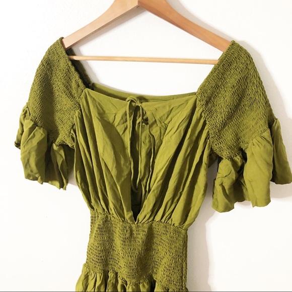 Free People Sam Smocked Mini Dress Size Small - Picture 8 of 9